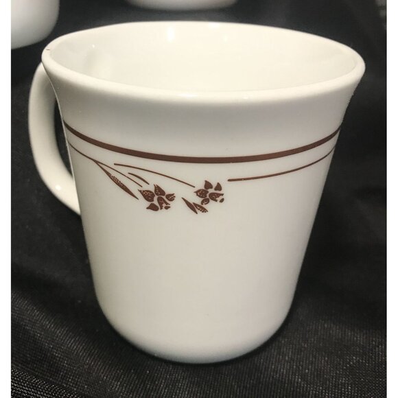 Corning Corelle Mugs Melody Brown Floral Coffee Cups Set Of 5 USA - Picture 5 of 8